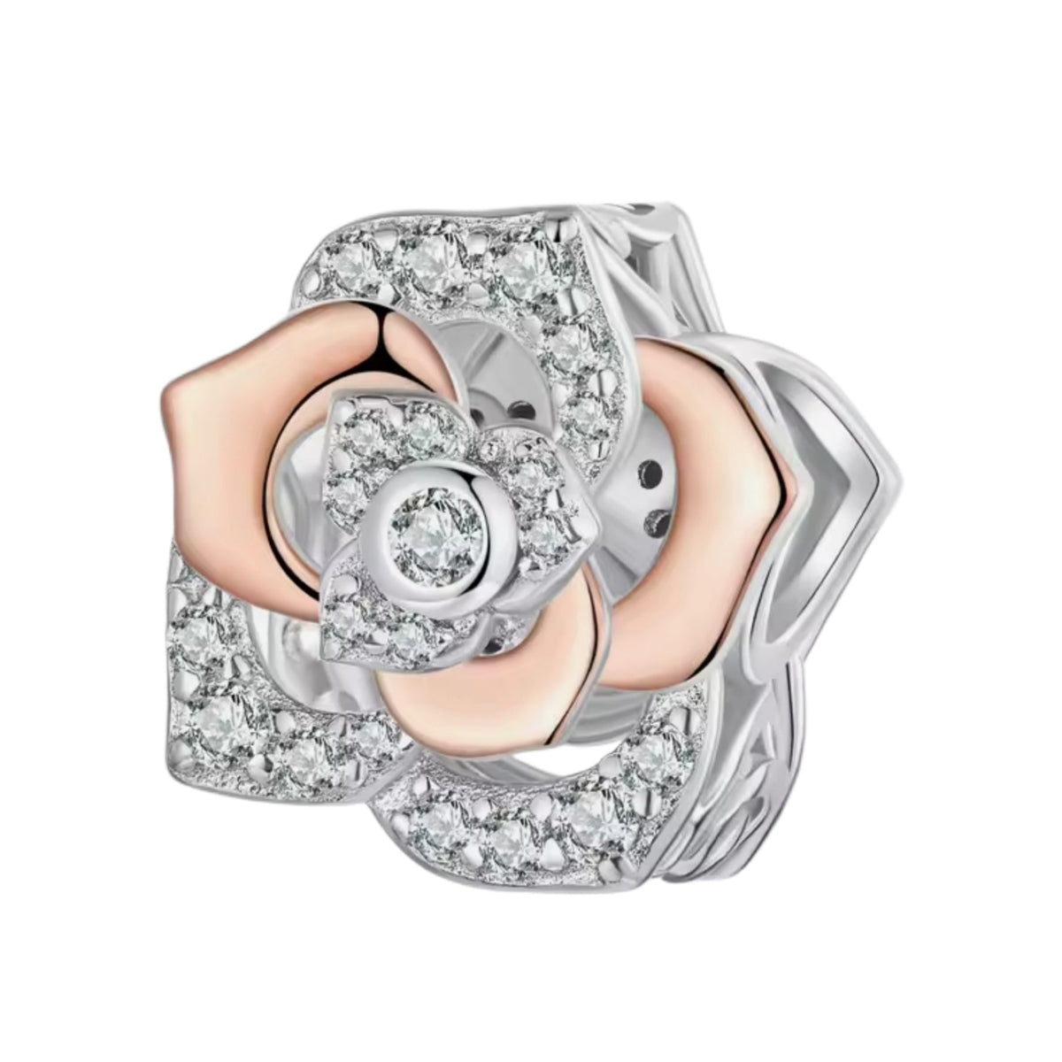 Sparkling Rose Bead Charm - Sparks Charms