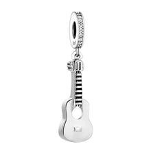 Sparkling Silver Guitar Charm - Sparks Charms