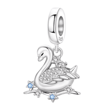 Sparkling White Swan Charm - Sparks Charms