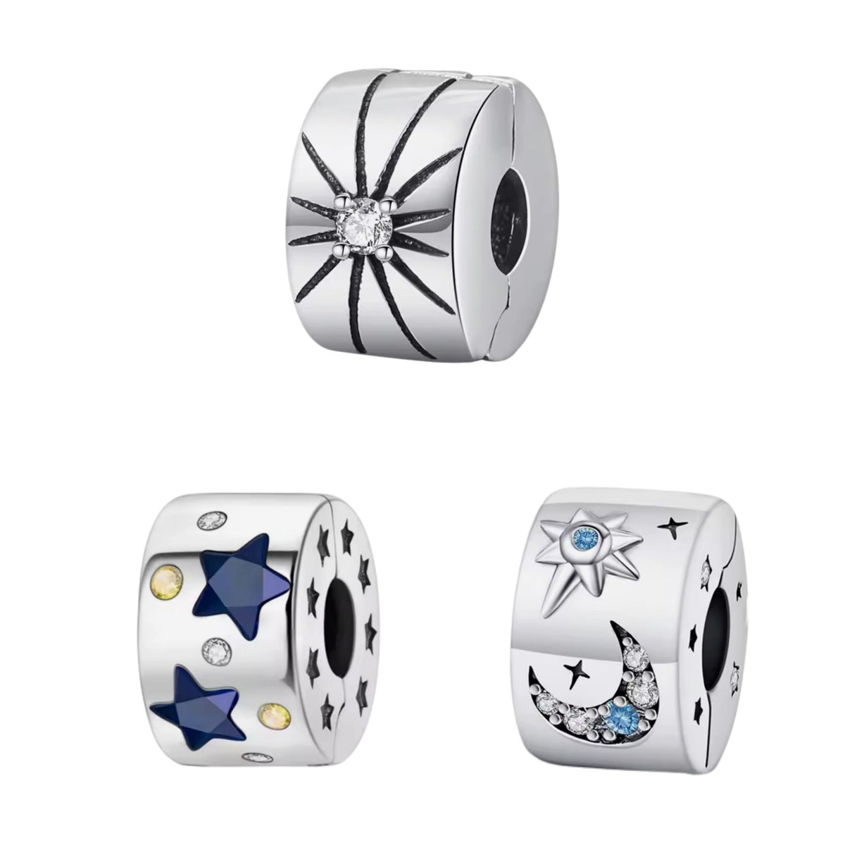 Stars & Moons Clip on Spacer Charm - Sparks Charms