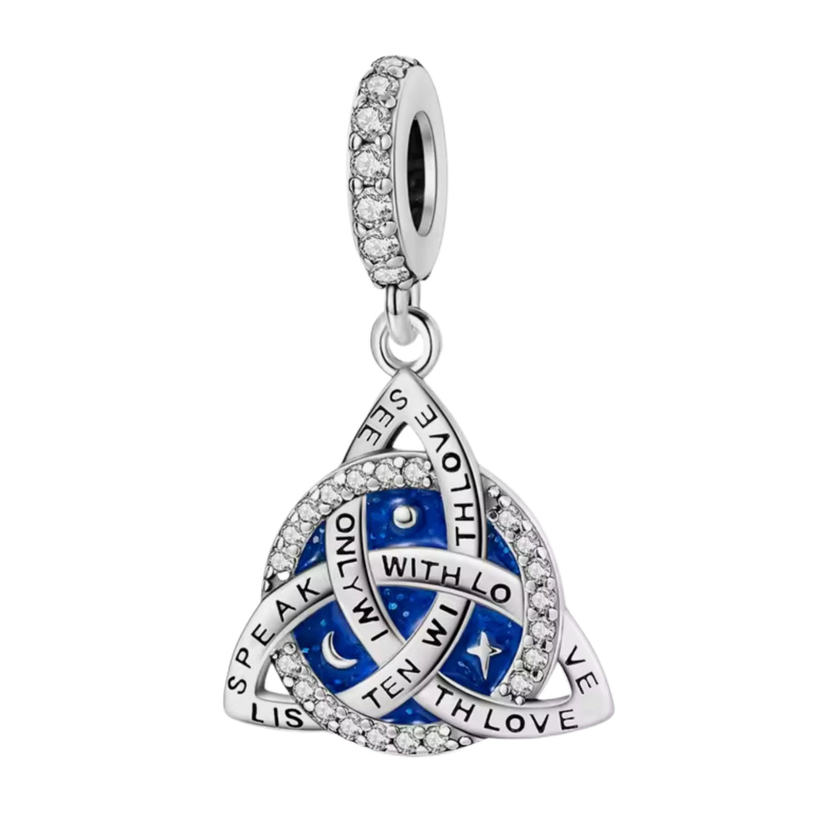 Triquetra 'Speak, Listen, See with Love' Charm - Sparks Charms