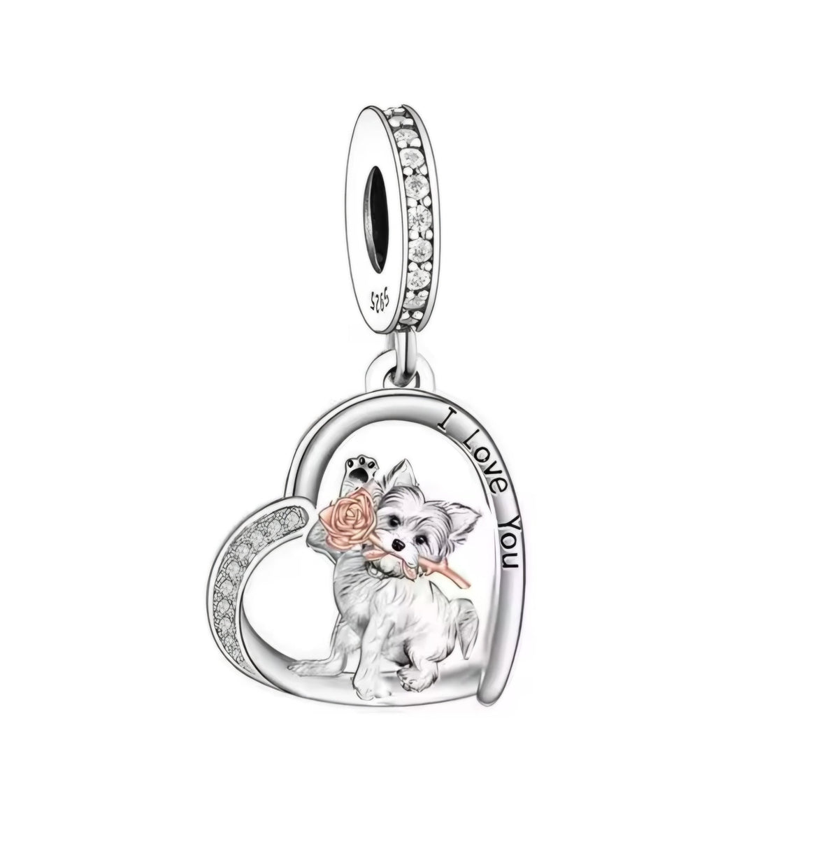 West Highland White Terrier Westie Heart 'I love you' Charm - Sparks Charms