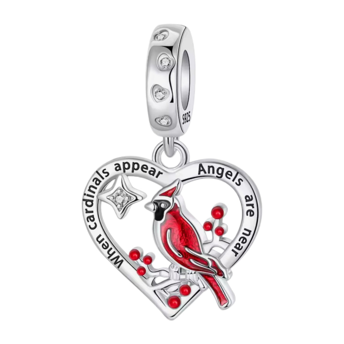 'When Cardinals appear, angels are near' Charm - Sparks Charms