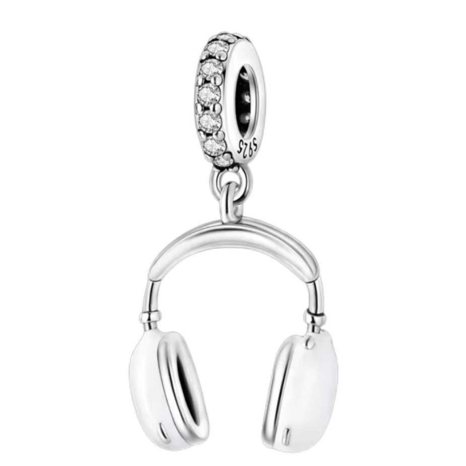 White Headphones Charm - Sparks Charms
